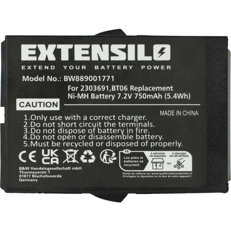 foto del prodotto extensilo batteria compatibile con danfoss tm61, tm62, tm60 radiocomando industriale, telecomando 750mah, 7,2v, nimh nero