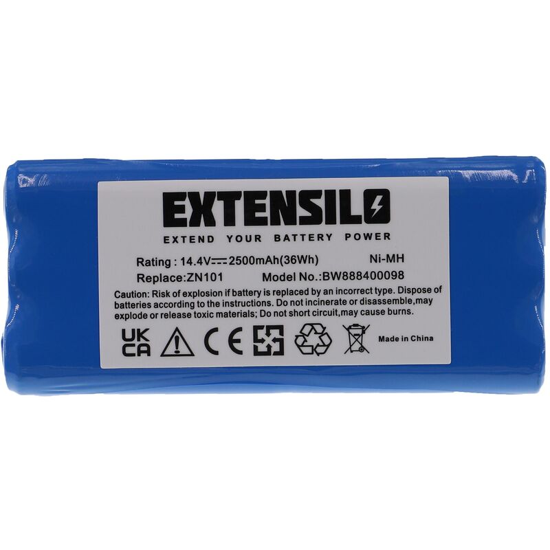 foto del prodotto extensilo batteria compatibile con dirt devil m606 1, m606 2, libero, m606 3, m606, m607, m606 4, fusion m611 aspirapolvere 2500mah, 14,4v, nimh 