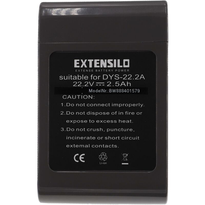 foto del prodotto extensilo batteria compatibile con dyson dc45 animalpro, dc56, dc57 aspirapolvere home cleaner tipo a 2500mah, 22,2v, li ion 