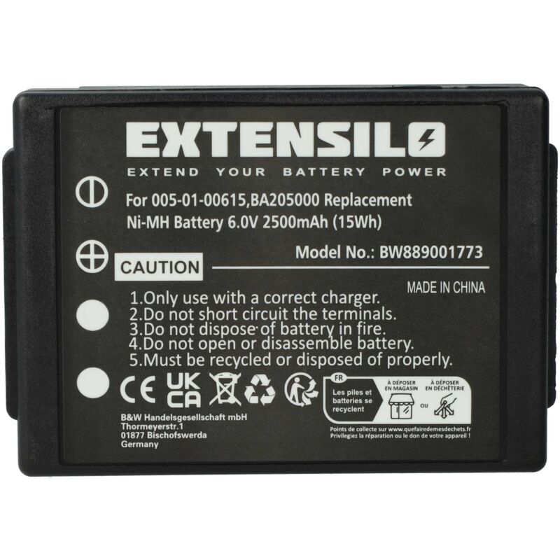 foto del prodotto extensilo batteria compatibile con hbc crane truck driving, technos 1, technos radiocomando industriale, telecomando 2500mah, 6v, nimh nero