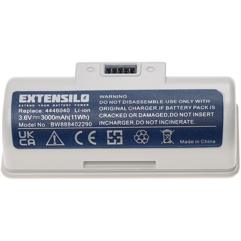 foto del prodotto extensilo batteria compatibile con irobot braava jet m6134, 245, 244, 250, 241, m6, 240, m6110 home cleaner bianco 3000mah, 3,6 v, li ion 