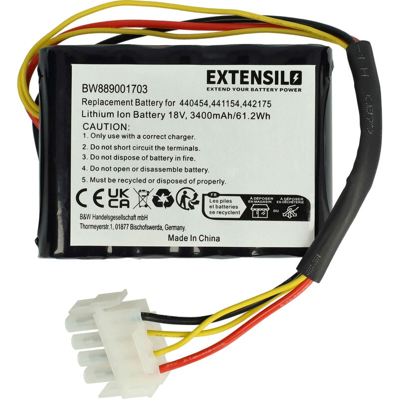 foto del prodotto extensilo batteria compatibile con k rcher rlm4 rasaerba 3400mah, 18v, li ion