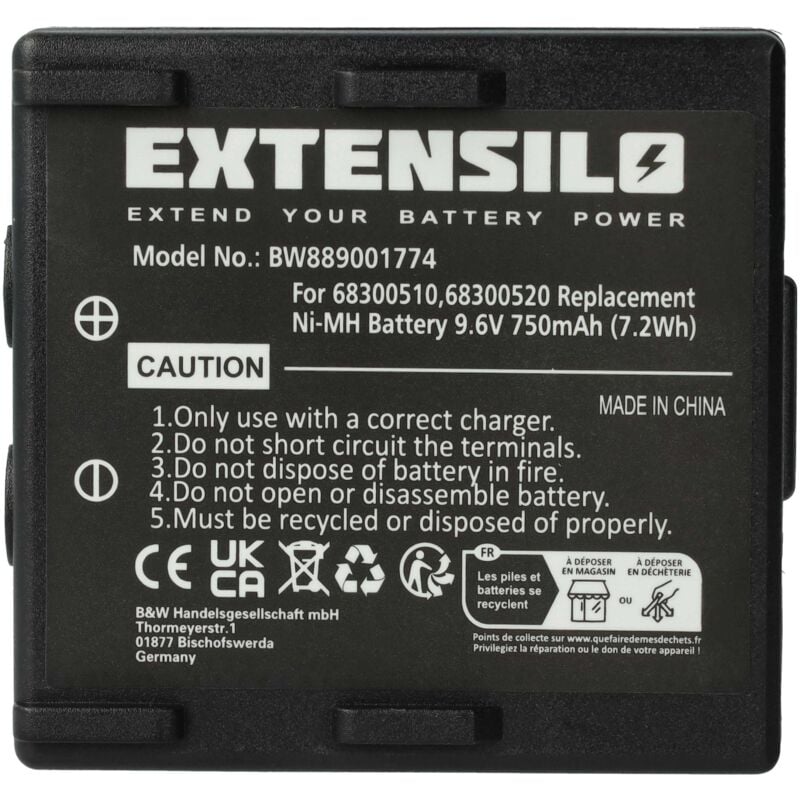 foto del prodotto extensilo batteria compatibile con potain ergo, nova, p 63418 95, 346 radiocomando industriale, telecomando 750mah, 9,6v, nimh nero