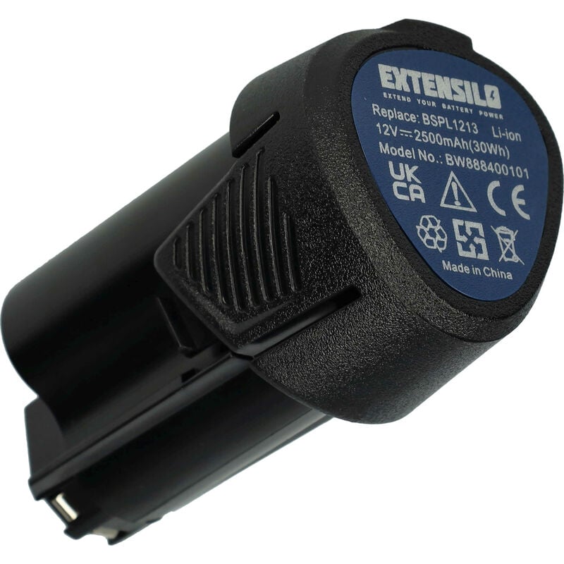 foto del prodotto extensilo batteria compatibile con ryobi rcd12011l, rmt12011l, rrs12011l, r12dd-l13s, r12dd-ll13s, rcd12012l attrezzo da lavoro 2500 mah, li-ion, 12