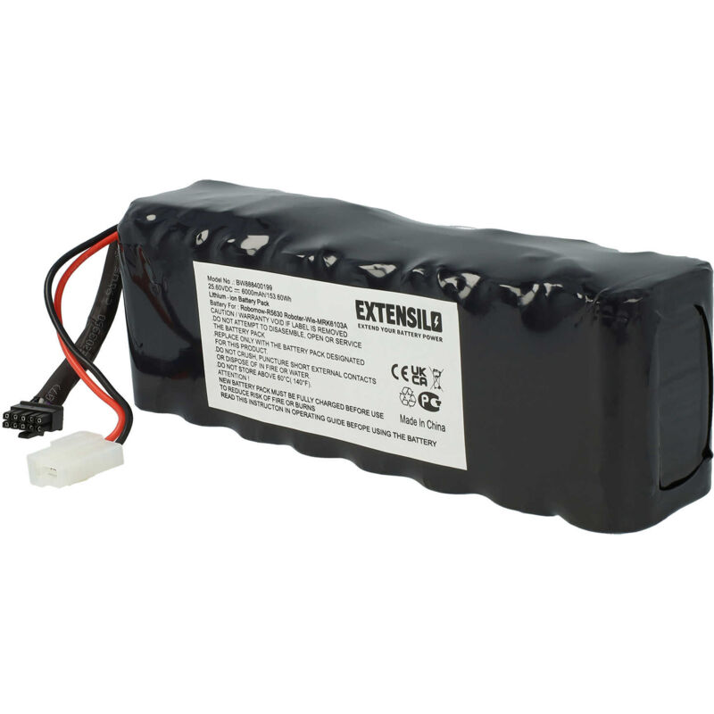 foto del prodotto extensilo batteria compatibile con wolf garten robo scooter 1800, 1000, 3000 tagliaerba, robot tagliaerba 6000mah, 25,6v, li ion 