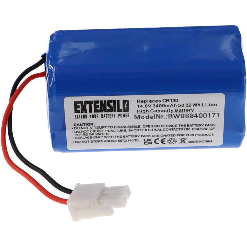 foto del prodotto extensilo batteria compatibile con zaco a4, a6, a8, a9, a8s, a9s home cleaner 3400mah, 14,8v, li ion 