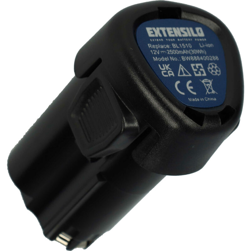 foto del prodotto extensilo batteria sostituisce black decker bl1110, bl1310, bl1510, lb12, lbx12, lbxr12 per attrezzo da lavoro 2500 mah, li ion, 12 v 