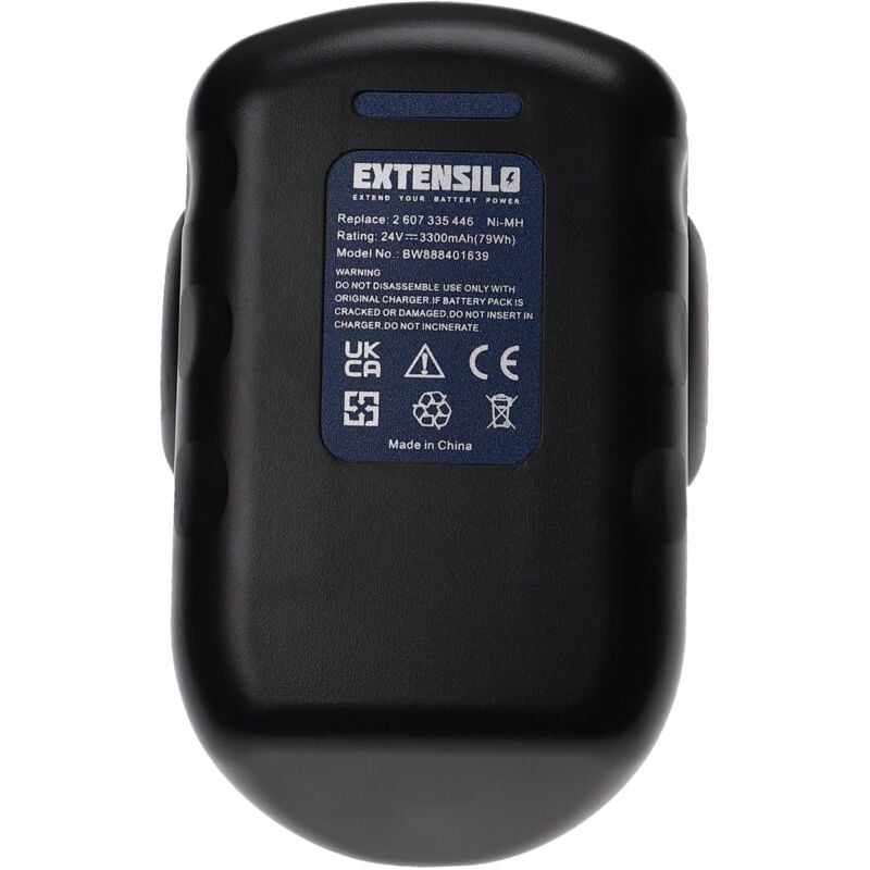 foto del prodotto extensilo batteria sostituisce bosch 2607335280, 2607335279, 2607335268, 2607335446, 2607335445 per utensile elettrico 3300 mah, nimh, 24 v 