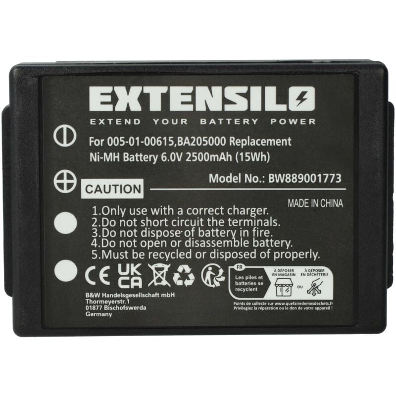 foto del prodotto extensilo batteria sostituisce hbc hub05aa, fub05aa, fub05xl, fub5aa, fub9nm per radiocomando industriale, telecomando 2500mah, 6v, nimh nero