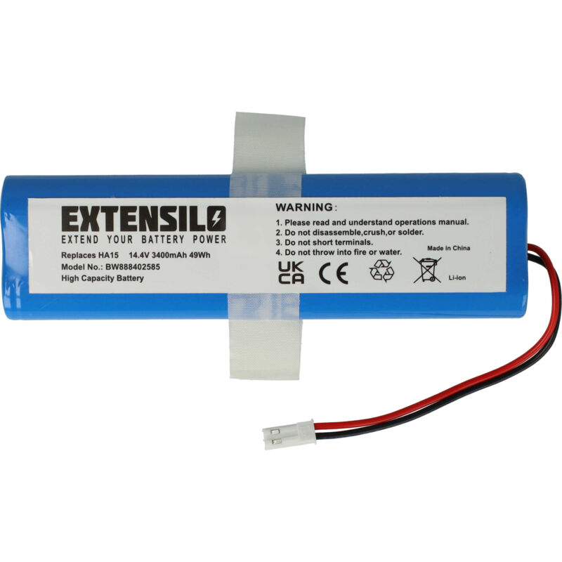 foto del prodotto extensilo batteria sostituisce ilife sun inte 202 per home cleaner 3400mah, 14,4v, li ion 