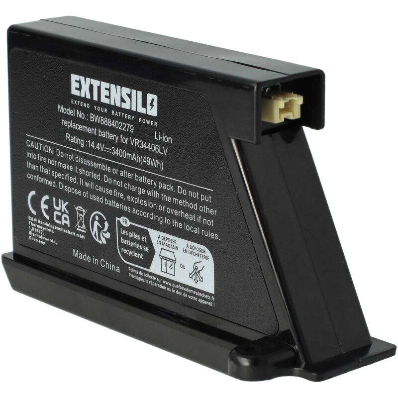 foto del prodotto extensilo batteria sostituisce lg eac60766112, eac60766113, eac62218202, eac62218205 per aspirapolvere home cleaner 3400mah, 14,4v, li ion 