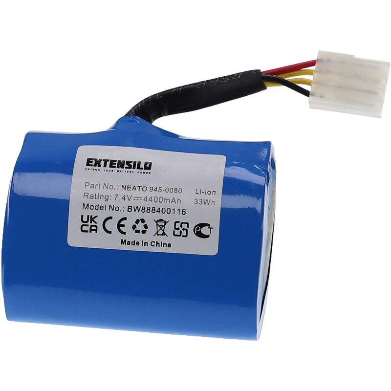 foto del prodotto extensilo batteria sostituisce neato 205 0001, 945 0005, 945 0006, 945 0024 per aspirapolvere home cleaner 4400mah, 7,4v, li ion 