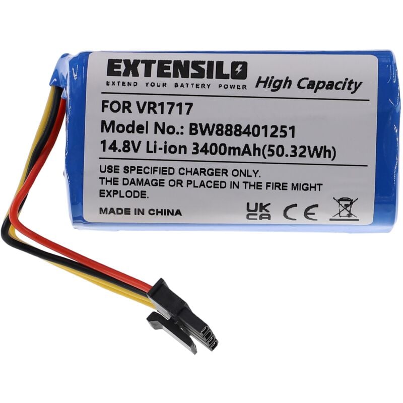 foto del prodotto extensilo batteria sostituisce proscenic vr1717 per aspirapolvere 3400mah, 14,8v, li ion 