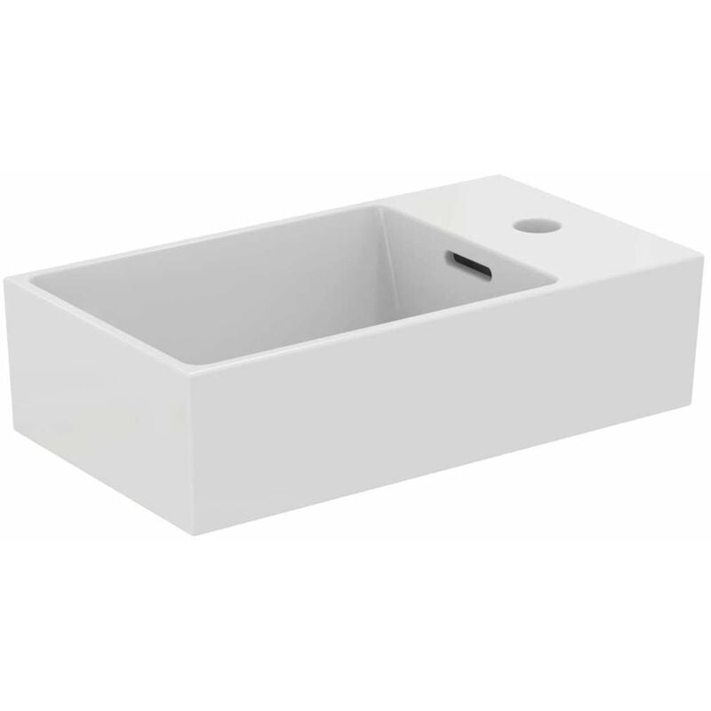 foto del prodotto extra lavamani 45x25 cm, con troppopieno, foro per miscelatore a dx, bianco t373401 ideal standard