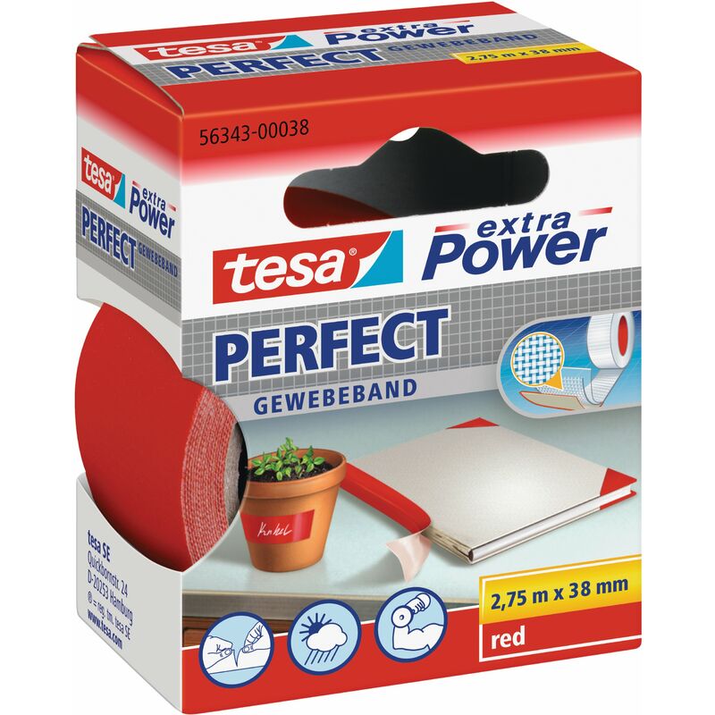 foto del prodotto extra power perfect, rosso, 2.75m x 38mm tesa