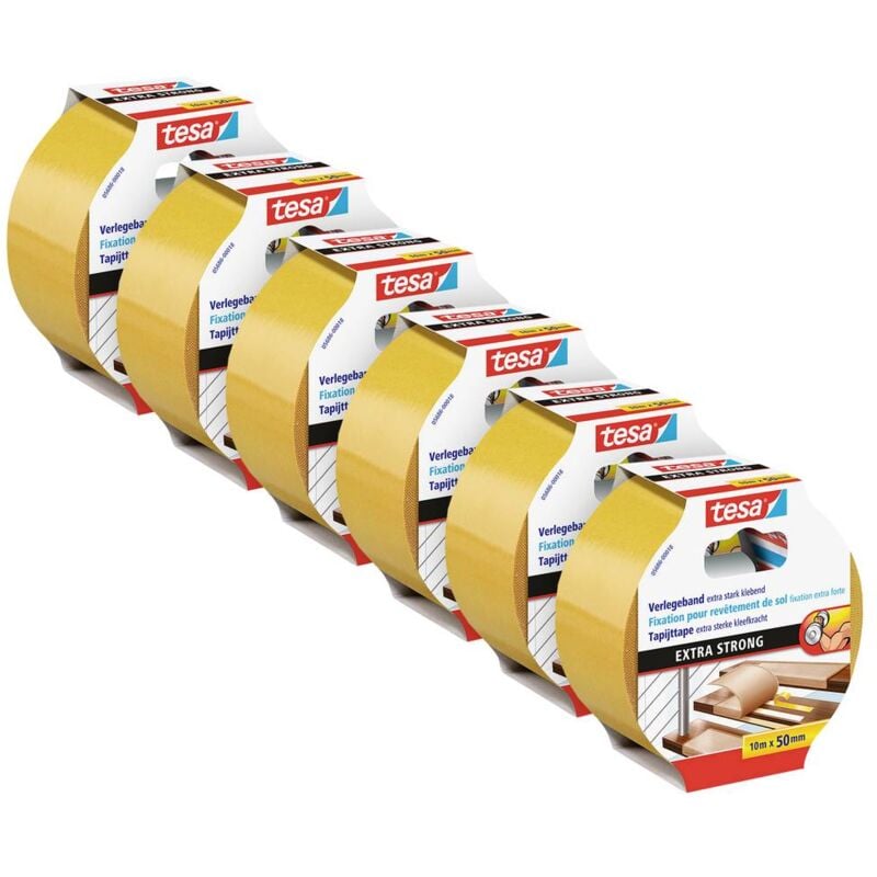 foto del prodotto extra strong 05686 nastro biadesivo l x l 10 m x 50 mm 6 pz. tesa