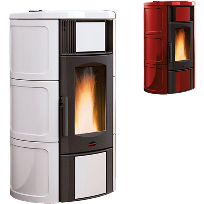 foto del prodotto extraflame termostufa a pellet iside idro 2.0 colore bianco