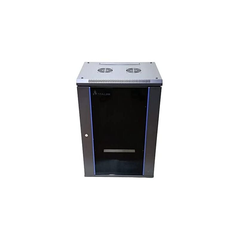 foto del prodotto extralink szafa wisz 19 15u 450mm d szklane czarna rack de pared black