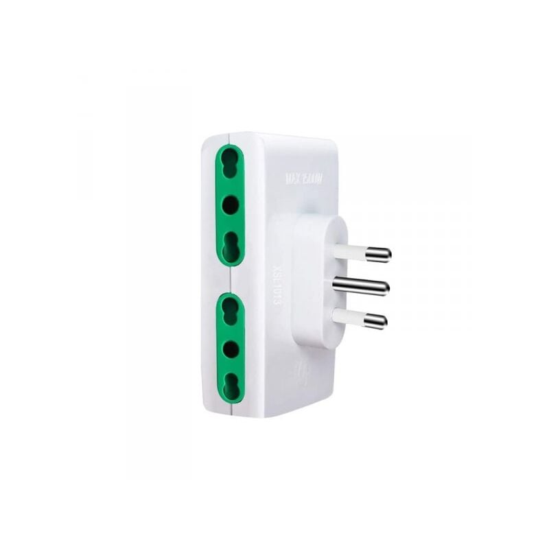 foto del prodotto extrastar adattatore quadruplo spina grossa 16a con 4 prese bipasso 10 16a bianco xsl1013