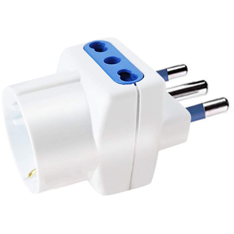 foto del prodotto extrastar adattatore tripla spina 16a 2 prese bipasso 10 16a 1 presa schuko 10a 250v
