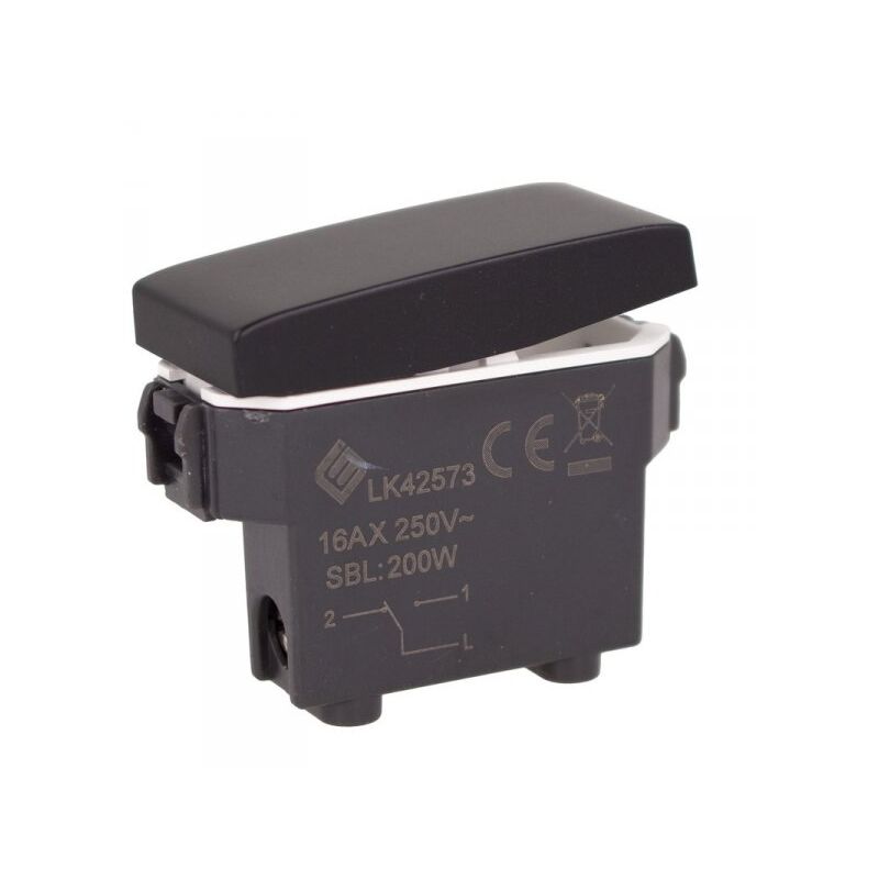foto del prodotto extrastar deviatore 1p 16a colore nero compatibile con bticino living e vimar plana