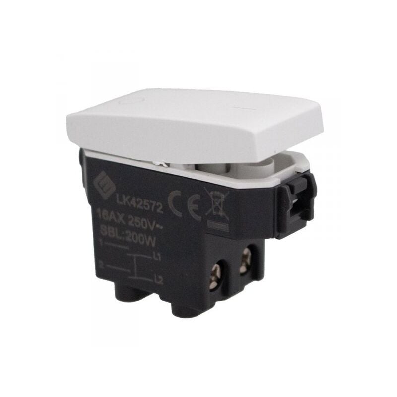foto del prodotto extrastar interruttore bipolare 2p 16a colore bianco compatibile con bticino living e vimar plana