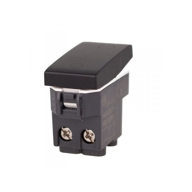 foto del prodotto extrastar interruttore bipolare 2p 16a colore nero compatibile con bticino living e vimar plana