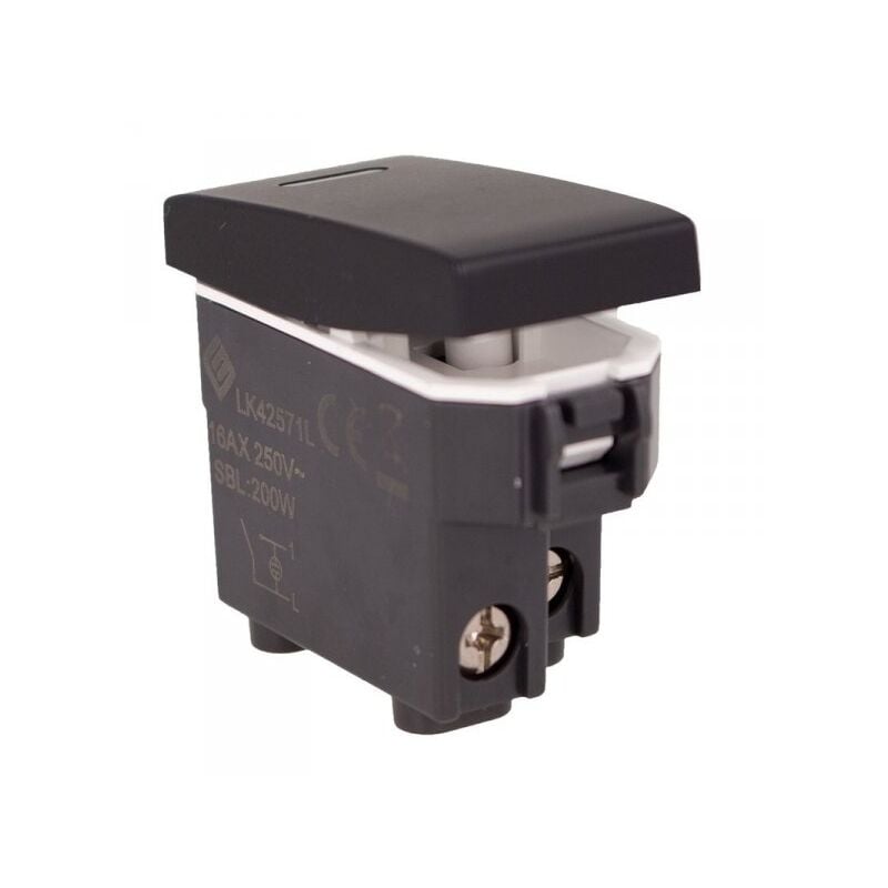 foto del prodotto extrastar interruttore unipolare 1p 16a con indicatore luce led colore bianco compatibile con bticino living e vimar plana