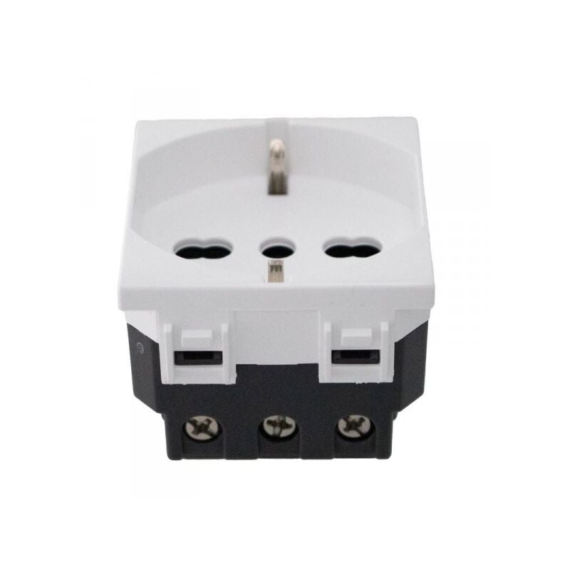 foto del prodotto extrastar presa schuko 2p t 16a colore bianco compatibile con bticino living e vimar plana