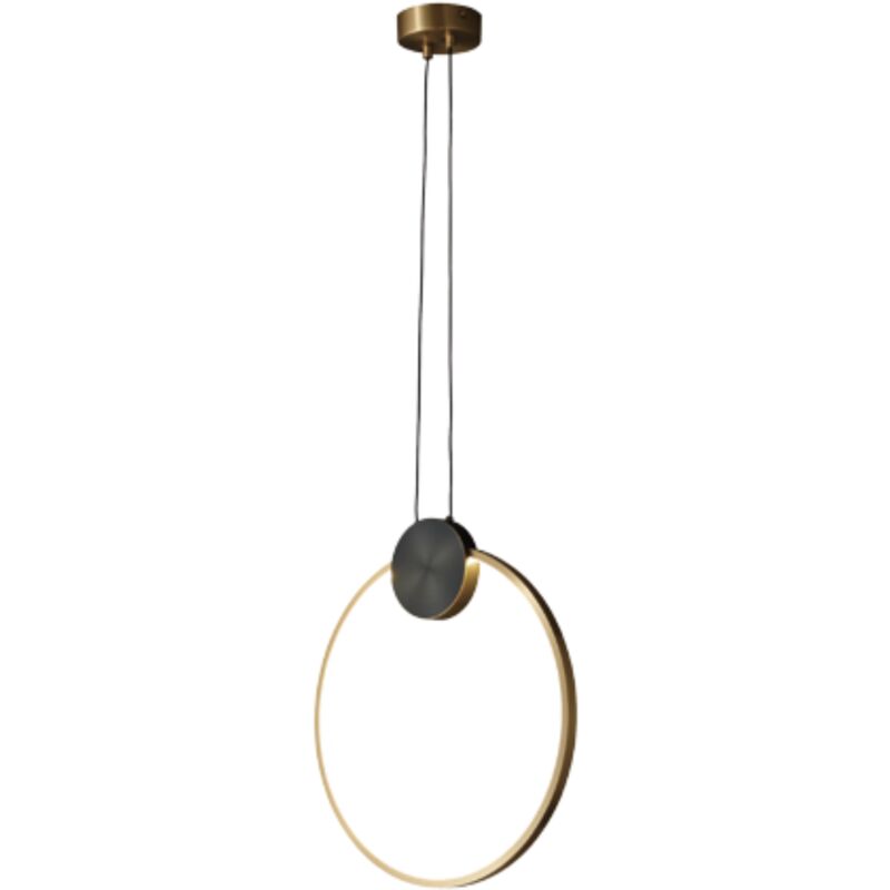 foto del prodotto eye 40 moderna lampada a sospensione a led nera e oro 40 cm