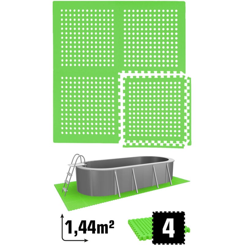 foto del prodotto eyepower 1,59 m stuoia di sottofondo per piscina 4 tappetini in eva 62x62 per esterni