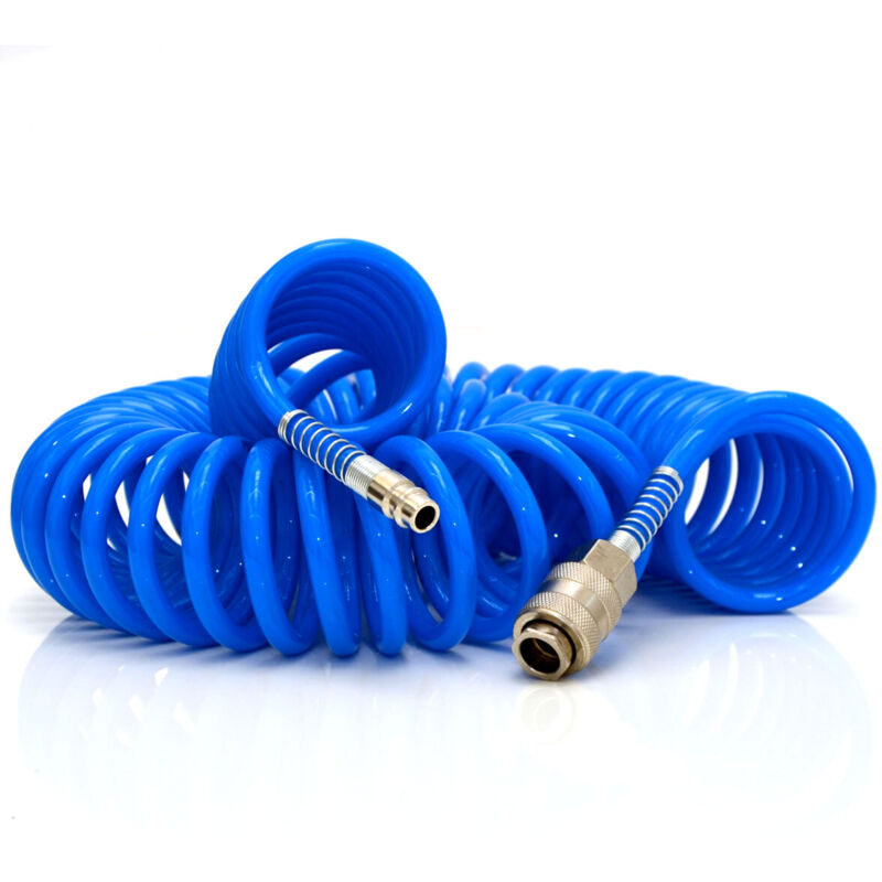 foto del prodotto eyepower 15m pu tubo a spirale aria compressa 10 bar 1 4 raccordo compressore flessibile