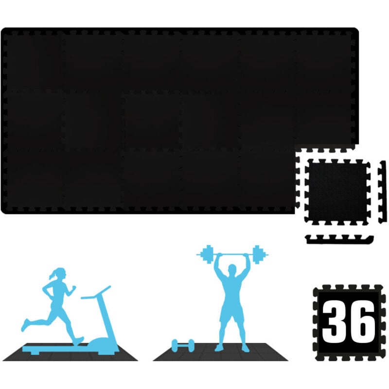 foto del prodotto eyepower 36 tappetini protezione fitness 30x30 tappeti puzzle eva pavimento palestra