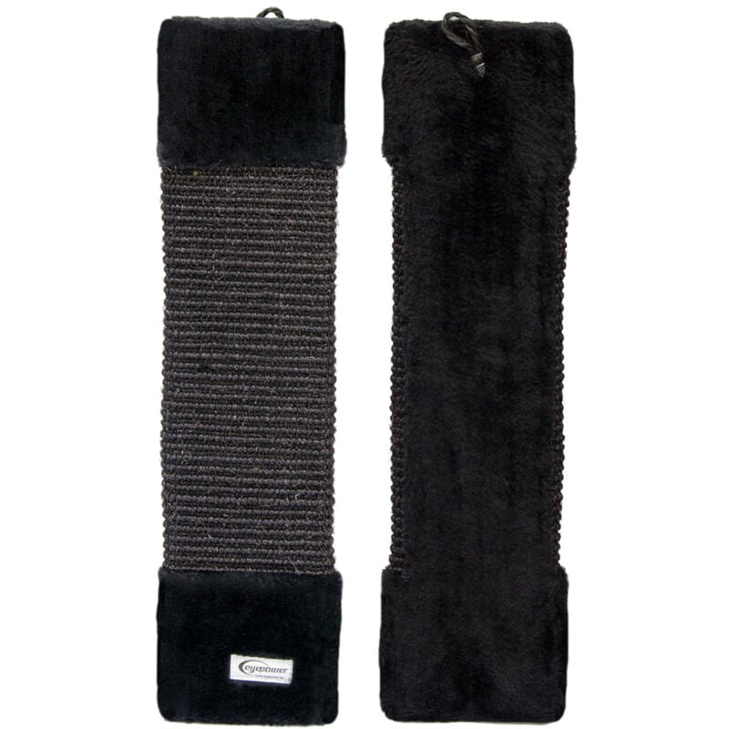 foto del prodotto eyepower graffiatoio per gatti alto ca 50cm in sisal e peluche protezione pareti mobili tiragraffi per affilarsi gli artigli nero