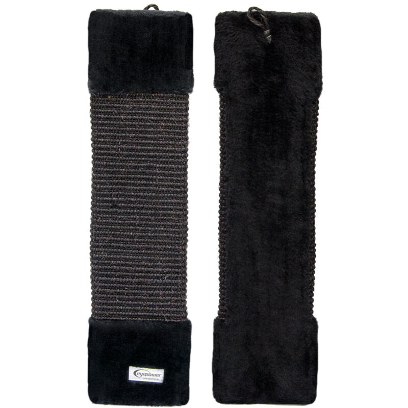 foto del prodotto eyepower graffiatoio per gatti alto ca 55cm in sisal e peluche protezione pareti mobili tiragraffi per affilarsi gli artigli nero
