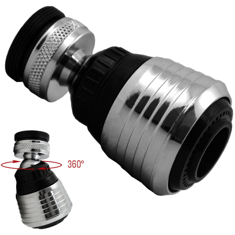 foto del prodotto eyepower prolunga rubinetto con giunto a sfera puntatore getto risparmio idrico 2 getti di spruzzo attacco rubinetto m22 m24