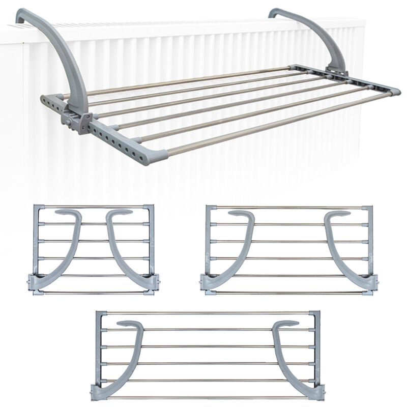 foto del prodotto eyepower stendino in acciaio inox da appendere al termosifone 30x47x25 cm