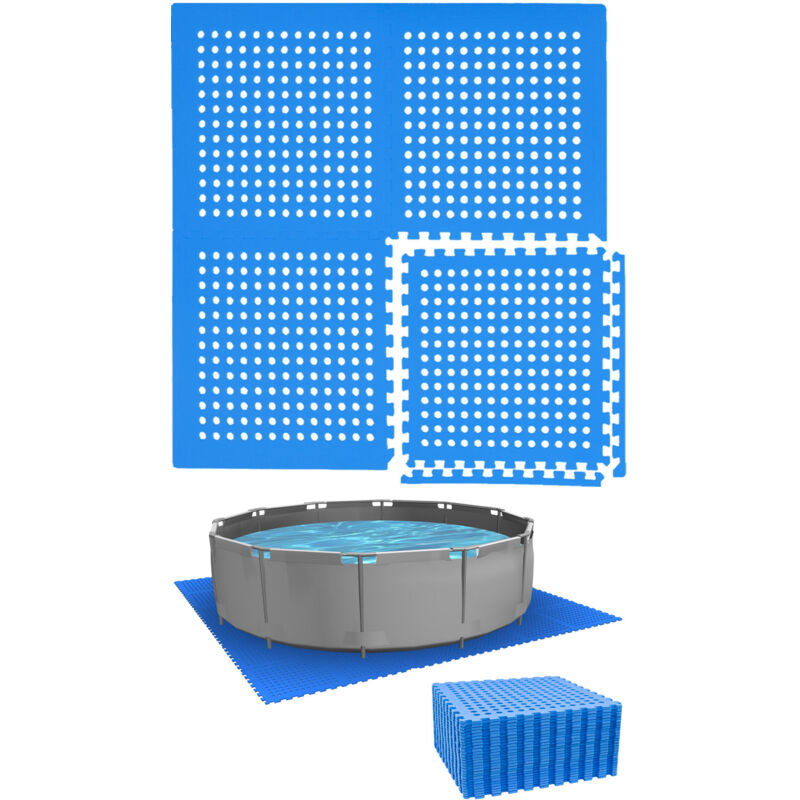 foto del prodotto eyepower stuoia di sottofondo per 244 cm piscina 28 tappetini 62x62 tappeti esterni