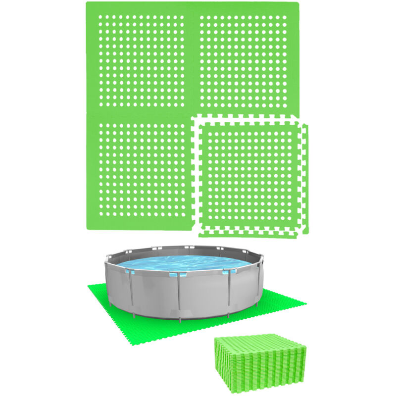 foto del prodotto eyepower stuoia di sottofondo per 244 cm piscina 28 tappetini 62x62 tappeti esterni
