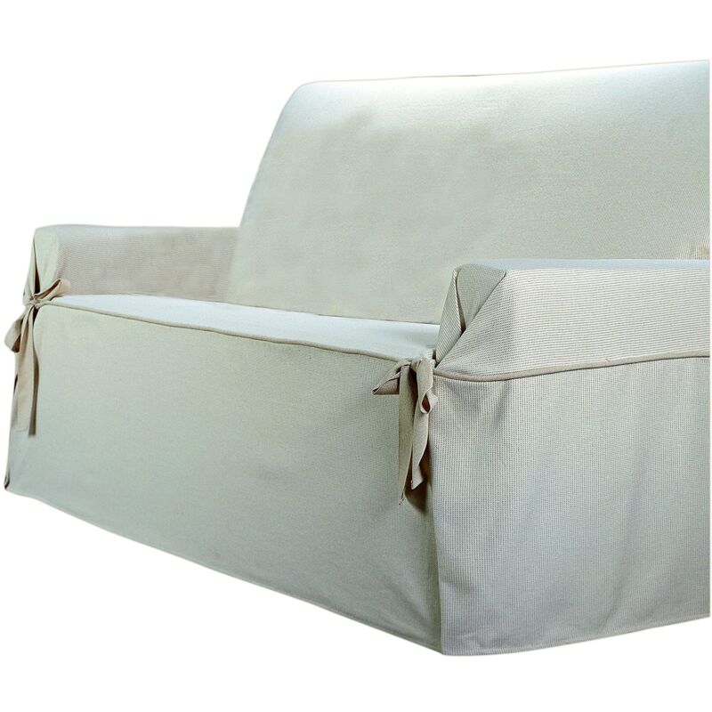foto del prodotto eysa 3 squares puntilla copridivano universale non elasticizzato, 100 cotone, beige