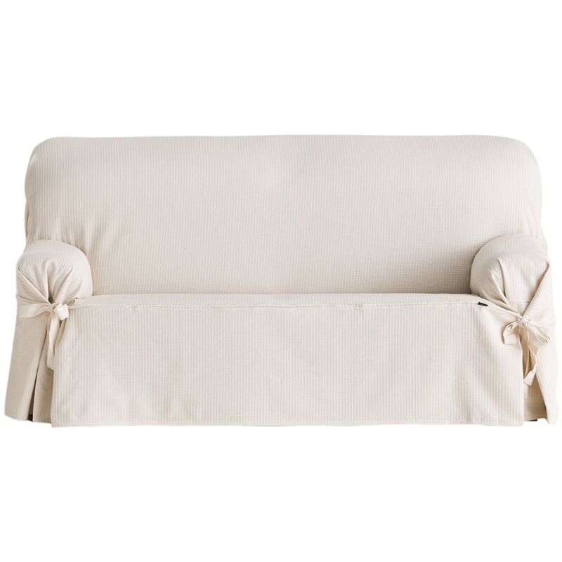 foto del prodotto eysa bianca copridivano con fiocchi in cotone, beige ecru 2 posti, 140 180 cm