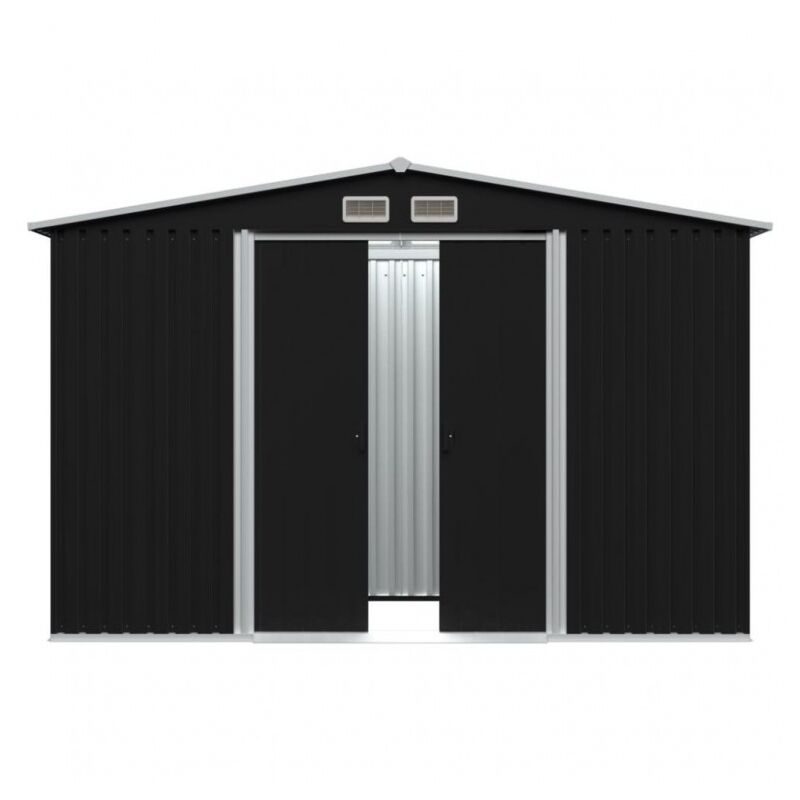 foto del prodotto ezooza casetta da giardino in metallo bardolf 257 x 312 x 180 cm colore antracite