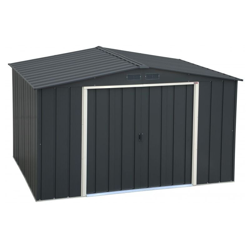 foto del prodotto ezooza casetta da giardino premium duramax by 2422 x 3221x 1961 mm in metallo grigio 10 x 8 soluzione robusta e spaziosa