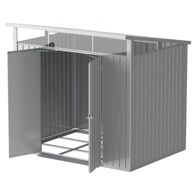 foto del prodotto ezooza casetta in metallo palladium duramax 8 x6 a due porte 209x249x231 cm colore grigio