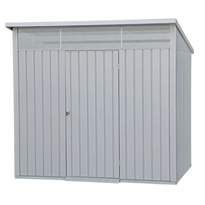 foto del prodotto ezooza casetta in metallo palladium duramax 8 x6 a una porta 249x209x231 cm colore grigio