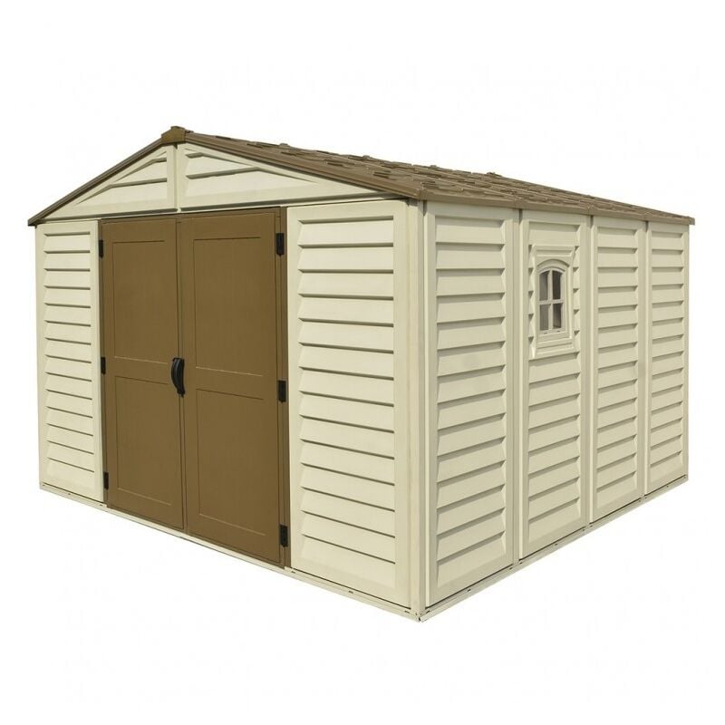 foto del prodotto ezooza casetta in pvc woodbridge plus 10,5 x10,5 duramax premier, 325 x 326 x 233 cm