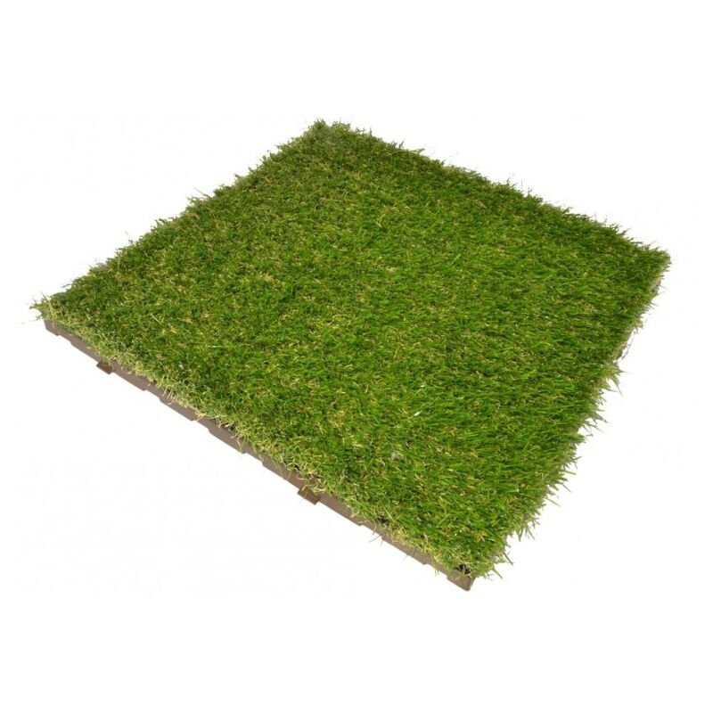 foto del prodotto ezooza confezione da 12 pezzi greenplate piastrella modulare in plastica con erba sintetica 37,7 x 37,7 cm per coprire 1,75 m2