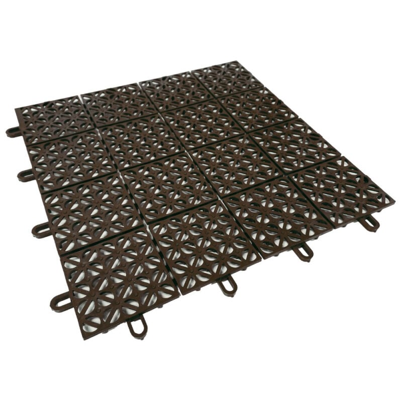 foto del prodotto ezooza multiflex 11 piastrelle drenanti flessibili per esterni 1 m , 30x30 cm, plastica riciclata, colore marrone