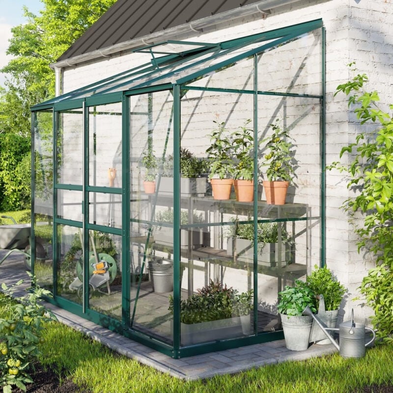 foto del prodotto ezooza serra vitavia ida 3300 verde policarbonato 4mm 132x257 h 222 cm