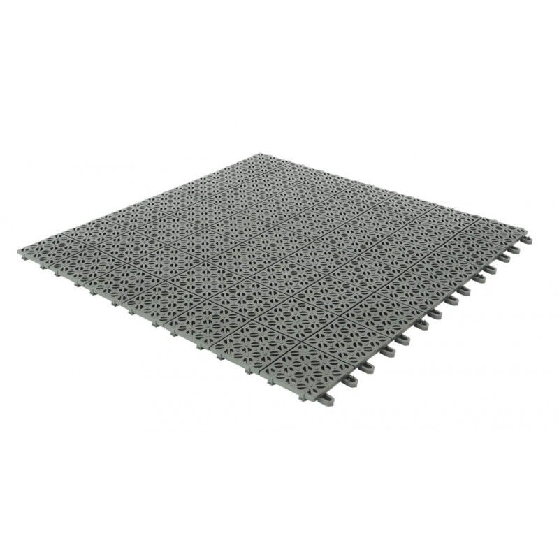 foto del prodotto ezooza set da 10 piastrelle in plastica flessibili drenanti 55,5 x 55,5 cm da esterno giardino 3,08 m2 colore grigio